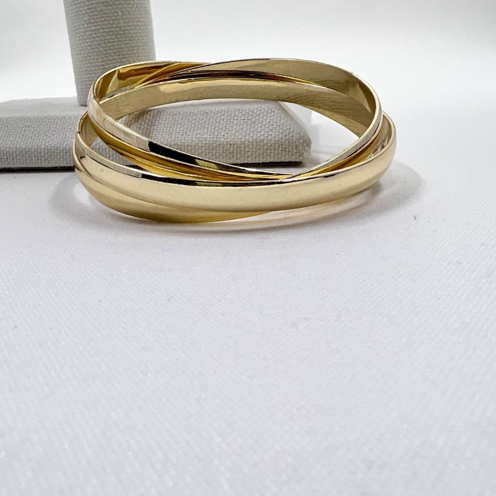 Gold Tone Trinity Interlocking Bangle - Picture 4 of 6